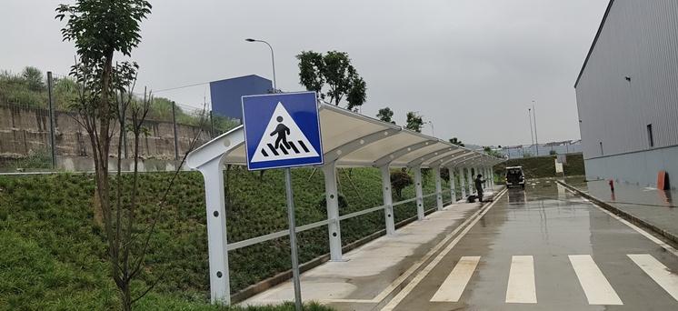 7字型膜結構停車棚—重慶永翔二期工地項目